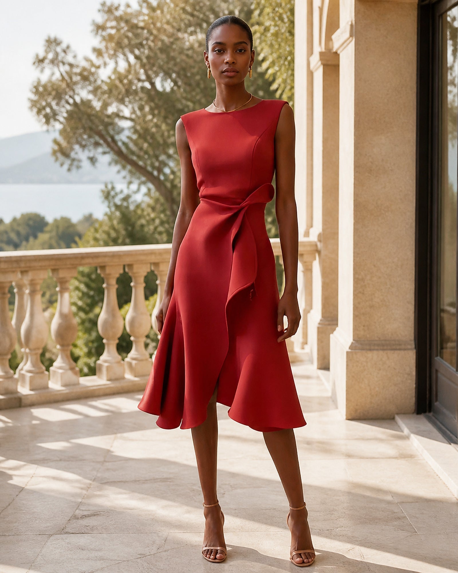 Corina – Asymmetrisches drapiertes Midikleid – Bild 8