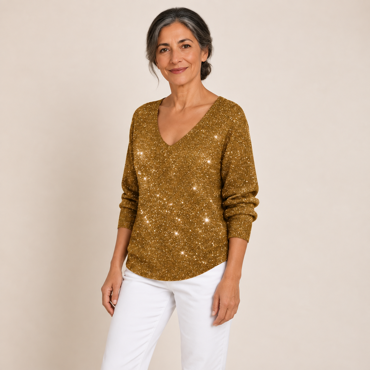 Cristina – Festlicher Pullover – Gold