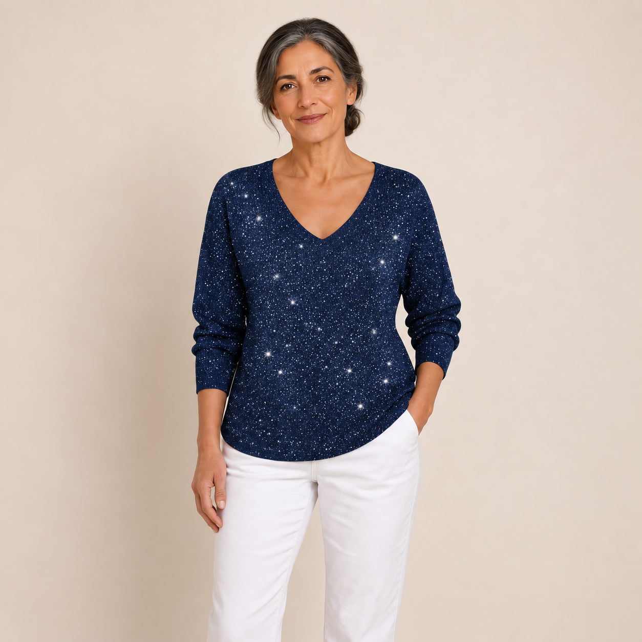 Cristina – Festlicher Pullover – Marineblau
