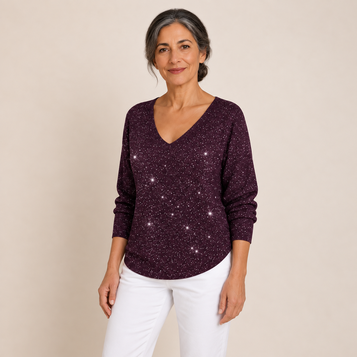 Cristina – Festlicher Pullover – Violett