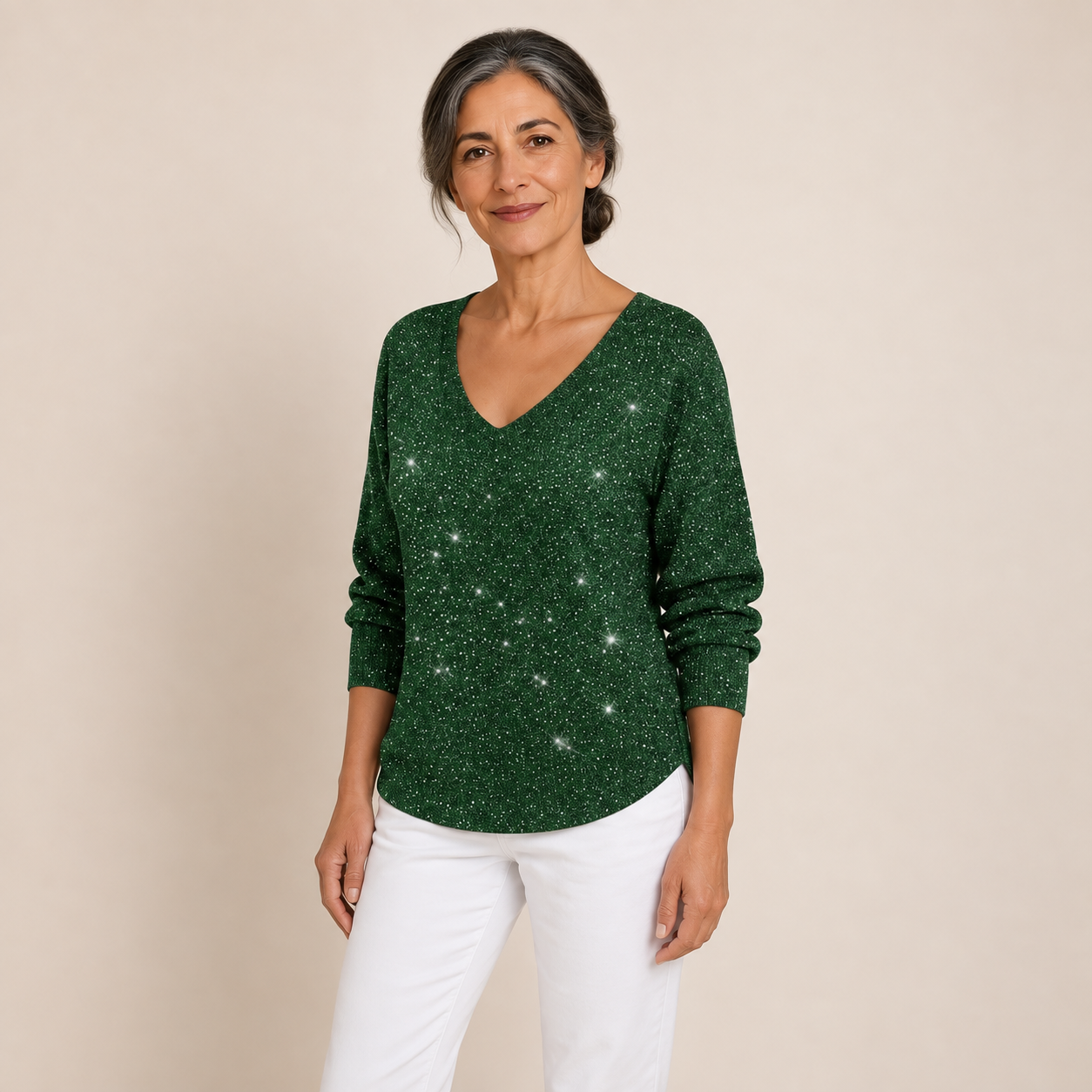 Cristina – Festlicher Pullover – Grün