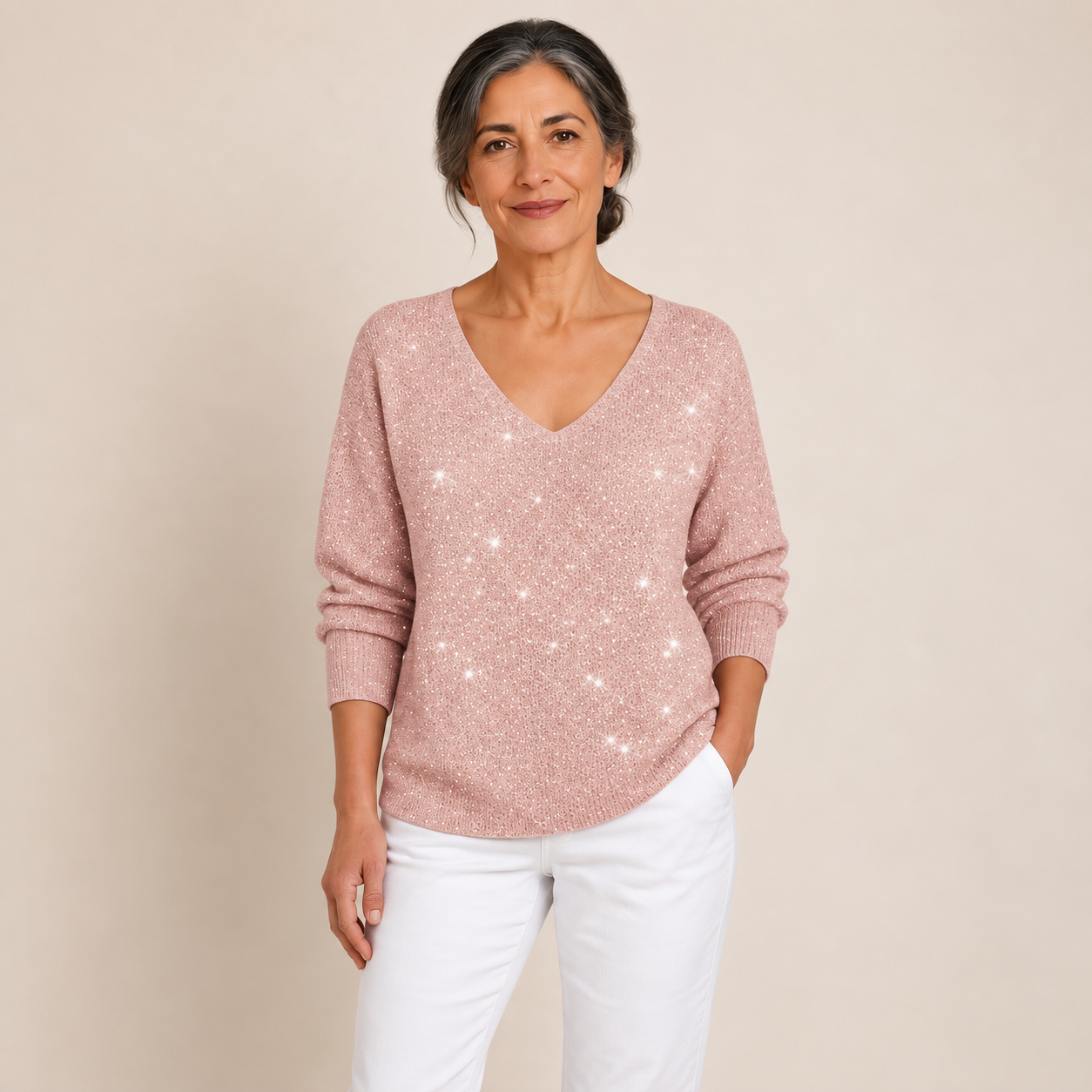 Cristina – Festlicher Pullover – Rosa