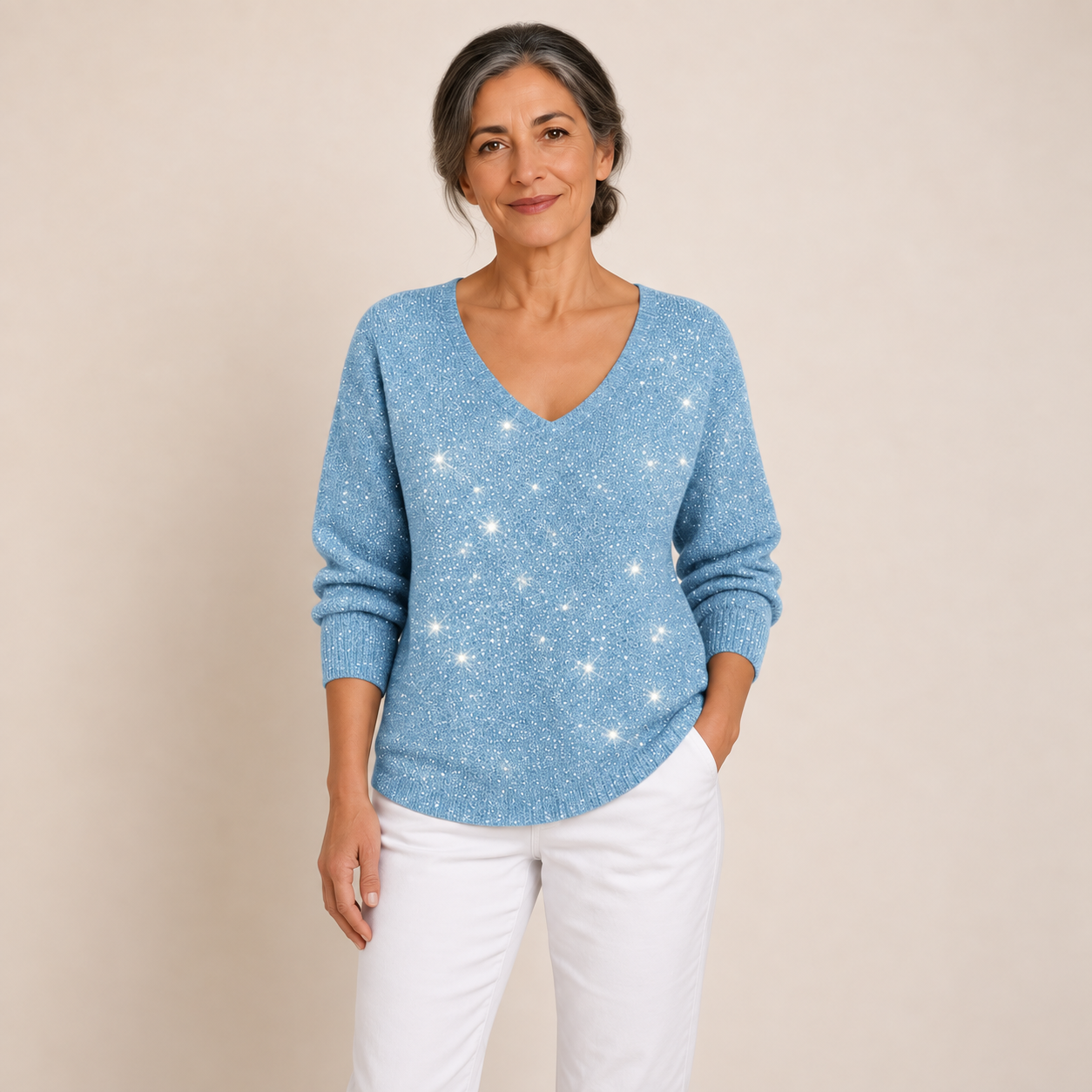 Cristina – Festlicher Pullover – Blau