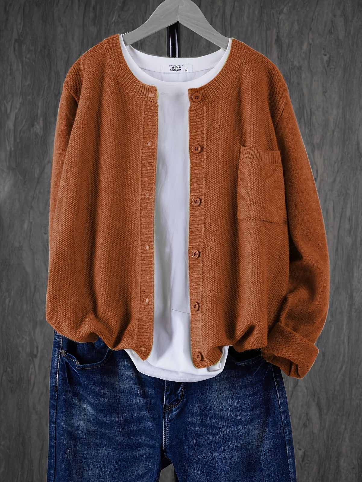 Eugenia | Damen crew-neck Cardigan mit Knöpfe und Tasche – Bild 15