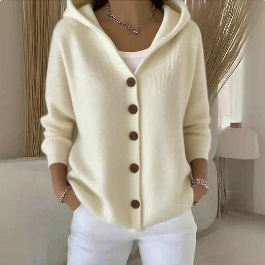 Elena-Mihaela | Weicher Cardigan mit Kapuze