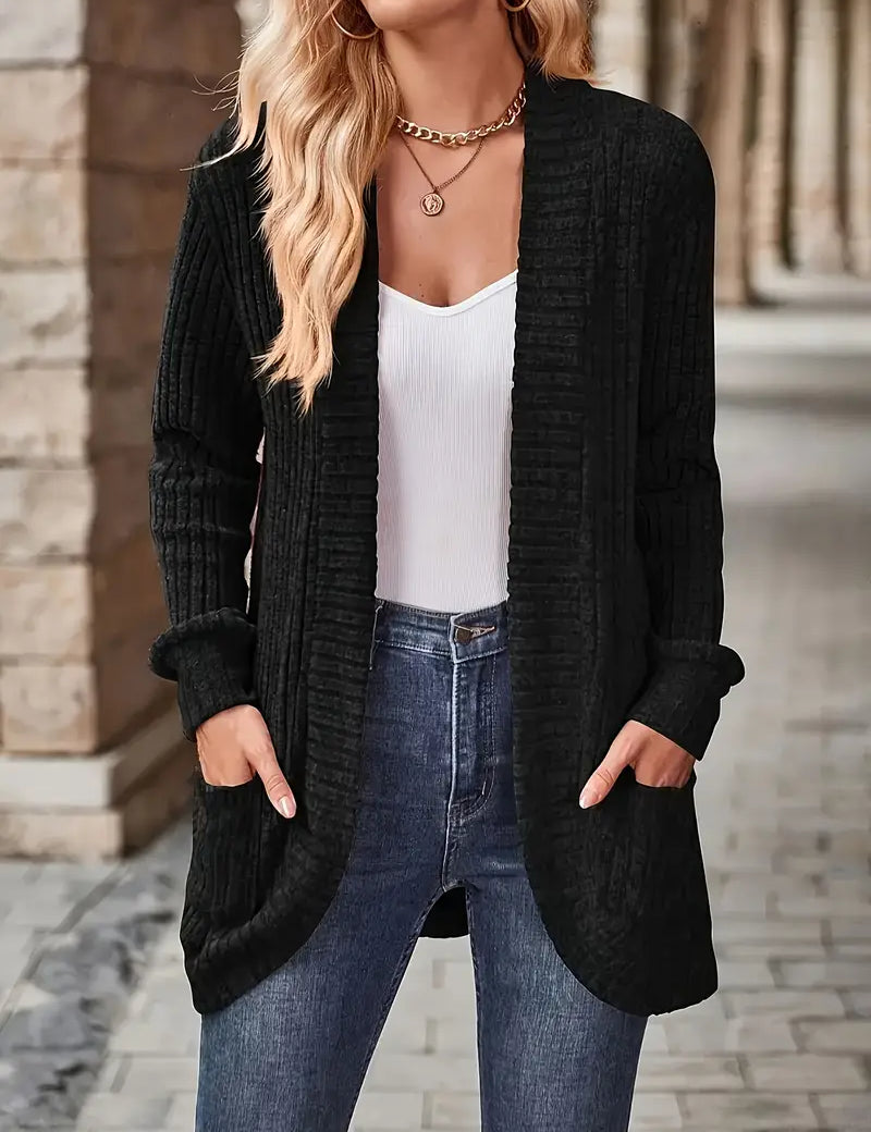 Neva | Eleganter lang-sleeved ribbed-Strickcardigan – Bild 6