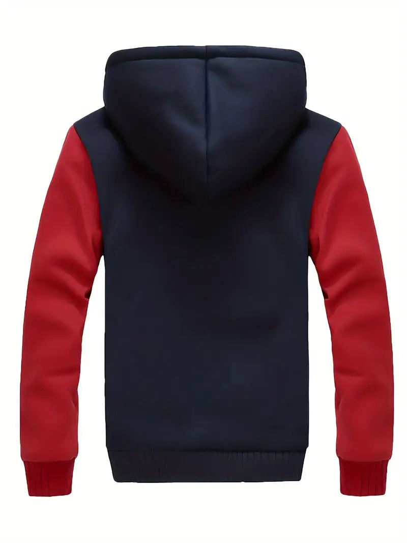 Noah - Warm Men's Fleece Jacket with Hood Graphite Color
