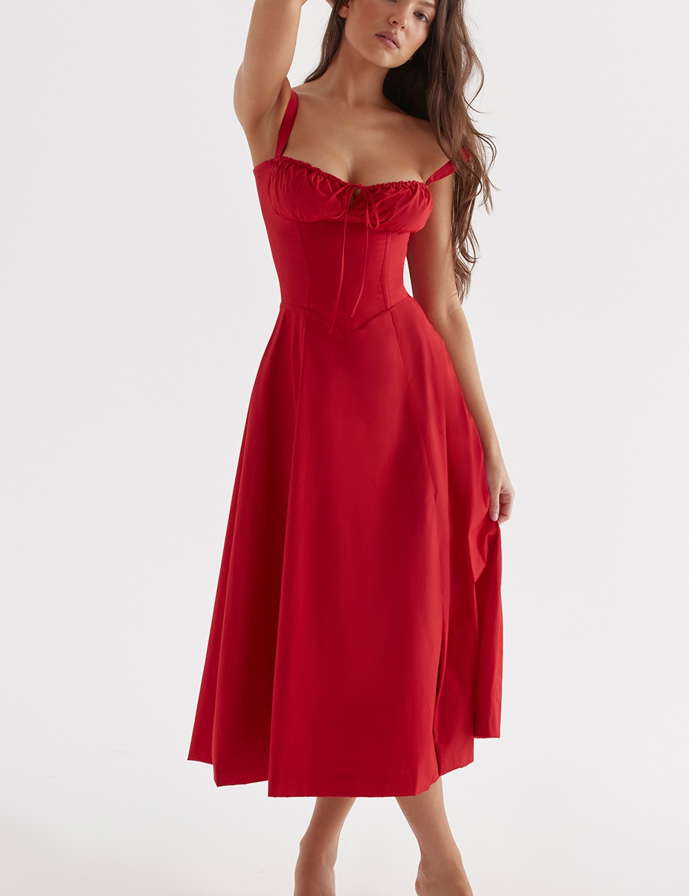 Zoe | Midi-Kleid mit romantischem Korsett