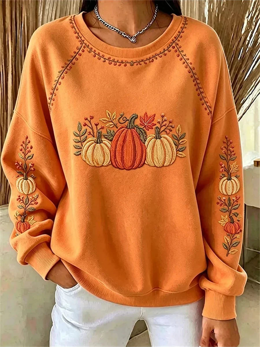 Isabella | Sweatshirt mit Blättermotiv – Produktansicht 1