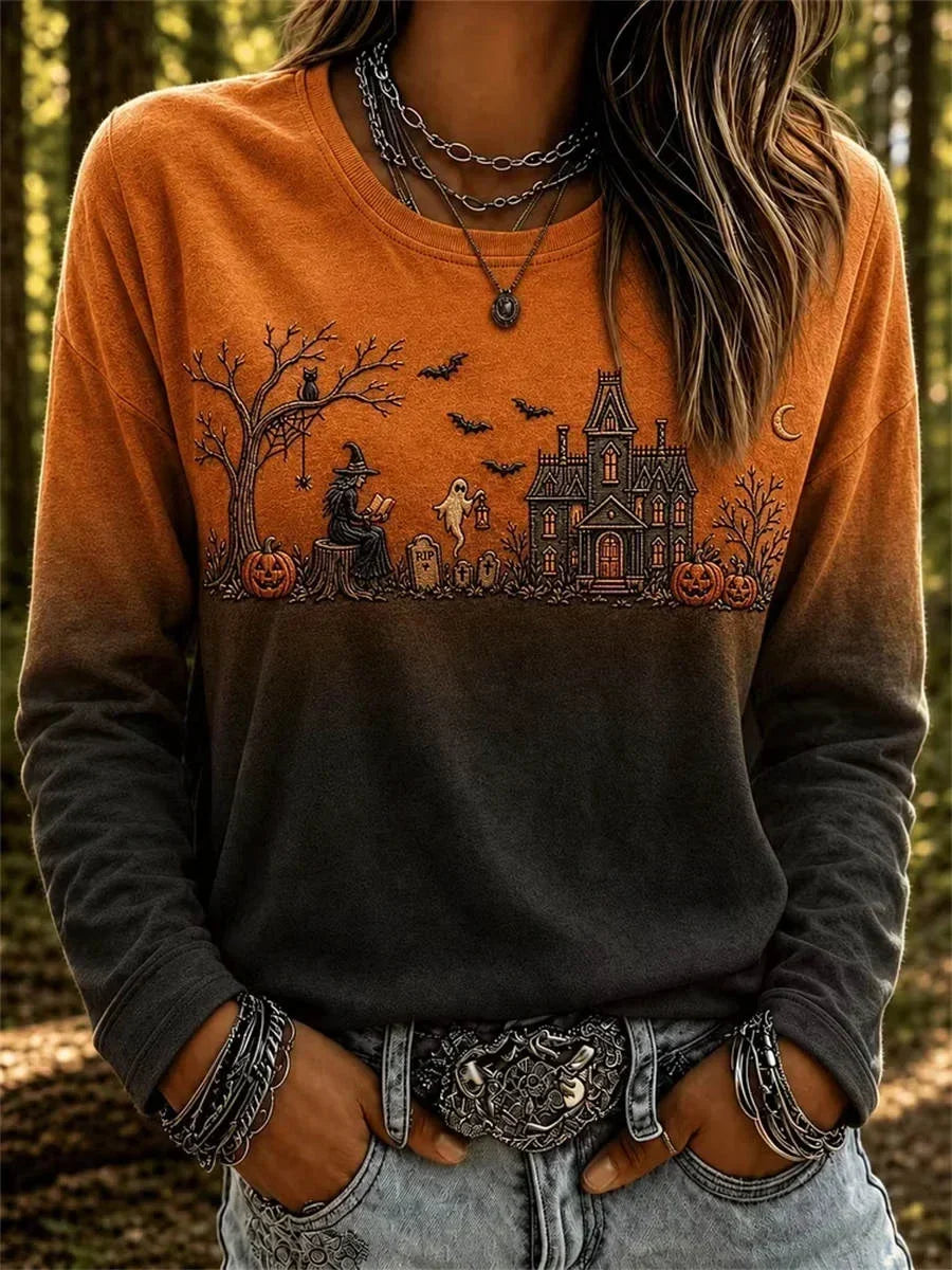 Gloria | Langarmshirt mit Halloween-Motiv – Produktansicht 1