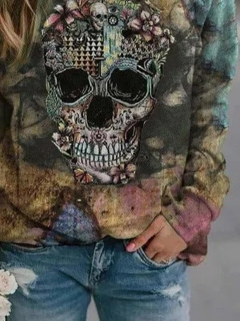 Antonella | Sweatshirt mit Totenkopfmotiv – Produktansicht 3