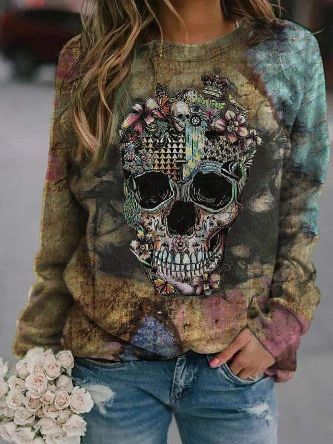 Antonella | Sweatshirt mit Totenkopfmotiv – Produktansicht 1