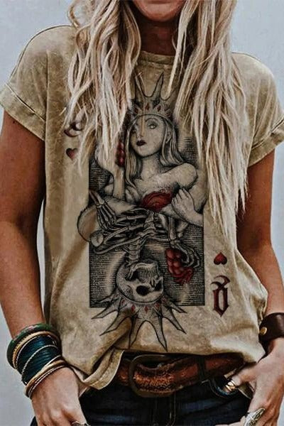 Gabrielle | T-Shirt mit Spielkartenmotiv – Produktansicht 1