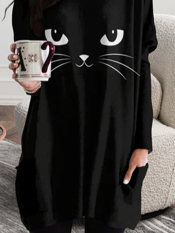 Bruna | Langarmshirt mit Katzenmotiv – Produktansicht 2