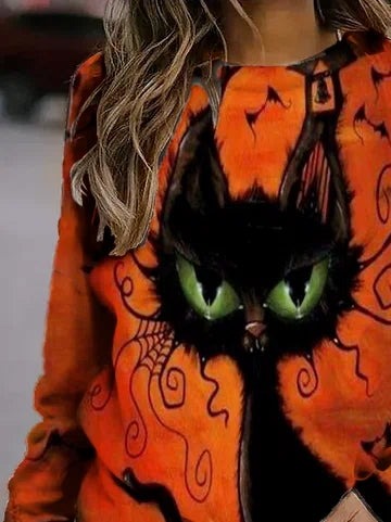 Karina | Sweatshirt mit Katzenmotiv – Produktansicht 2