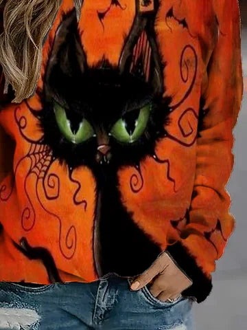 Karina | Sweatshirt mit Katzenmotiv – Produktansicht 3