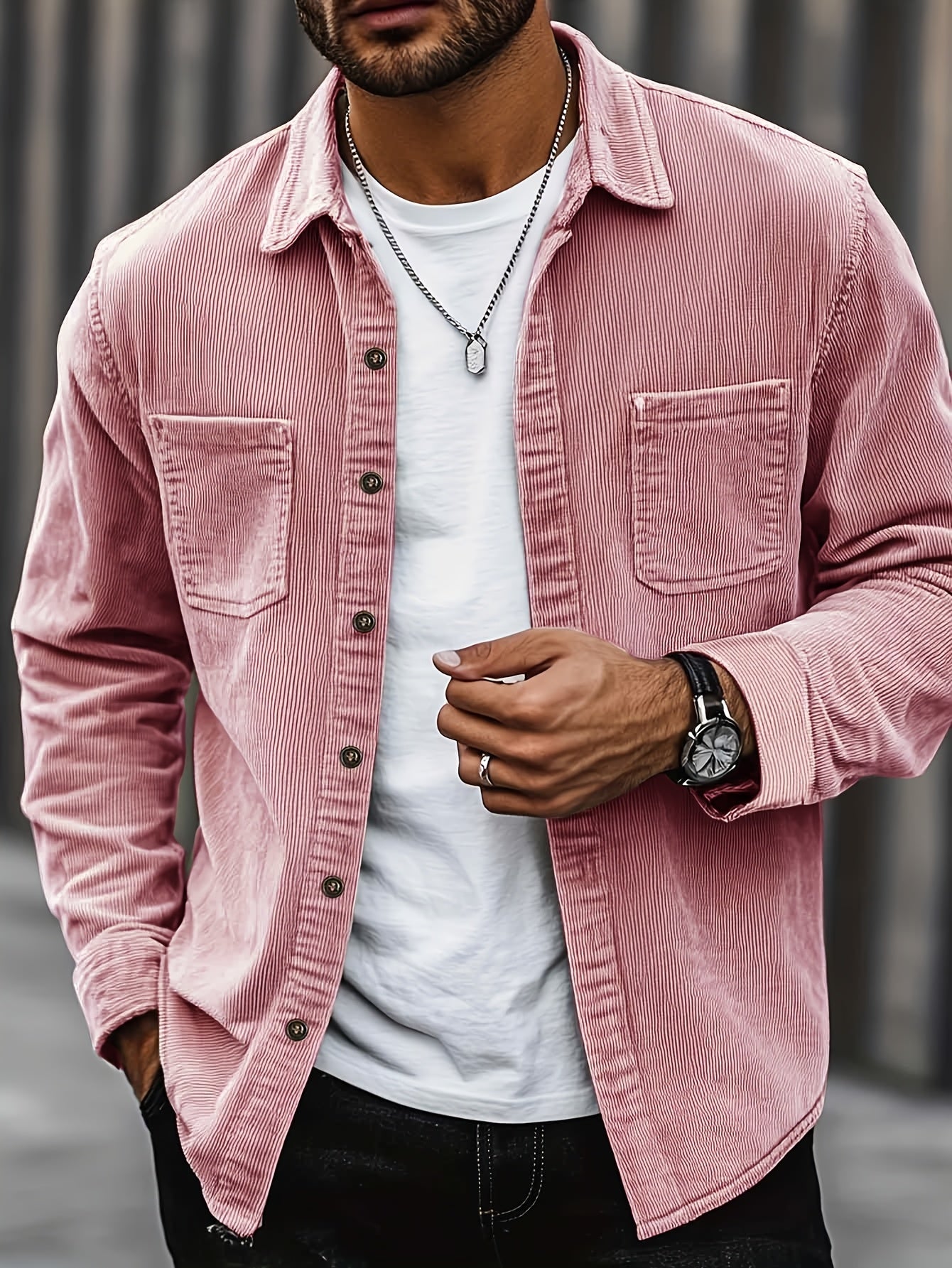 Johan | Men's shirt jacket with buttons and pockets Degree