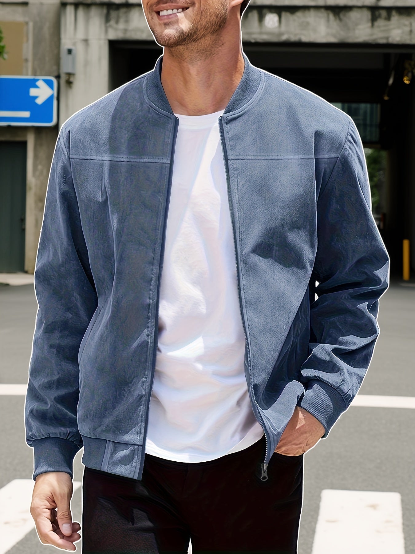 Mason - Stylish Zip-Up Jacket Hellblau