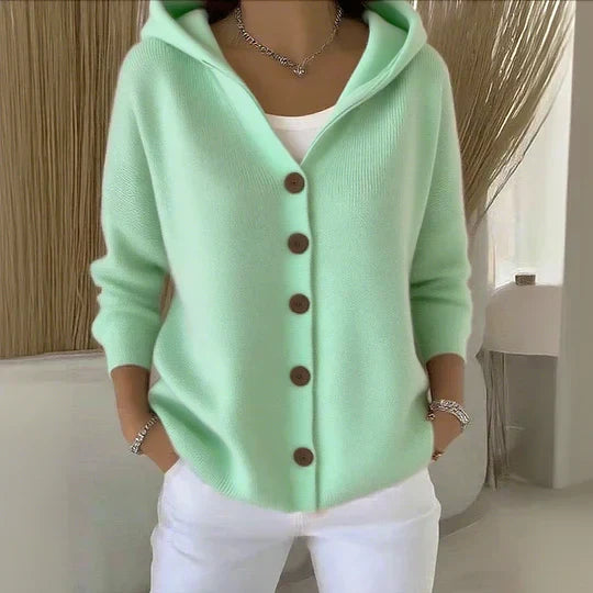 Elena-Mihaela | Weicher Cardigan mit Kapuze