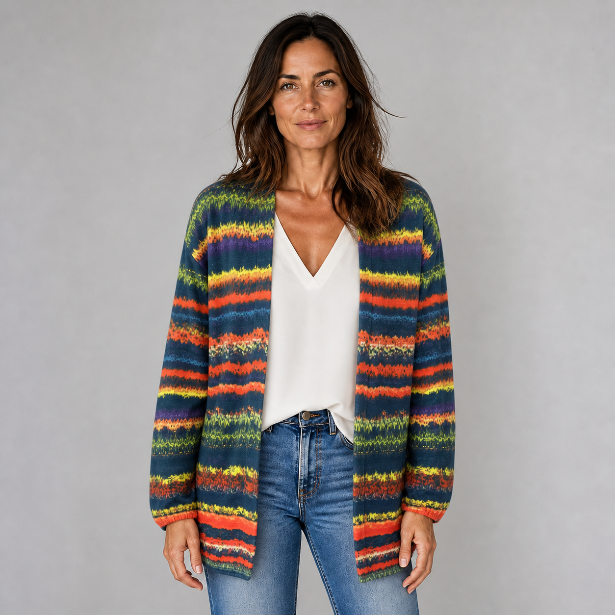 Edith cardigan multicolor - vedere frontală