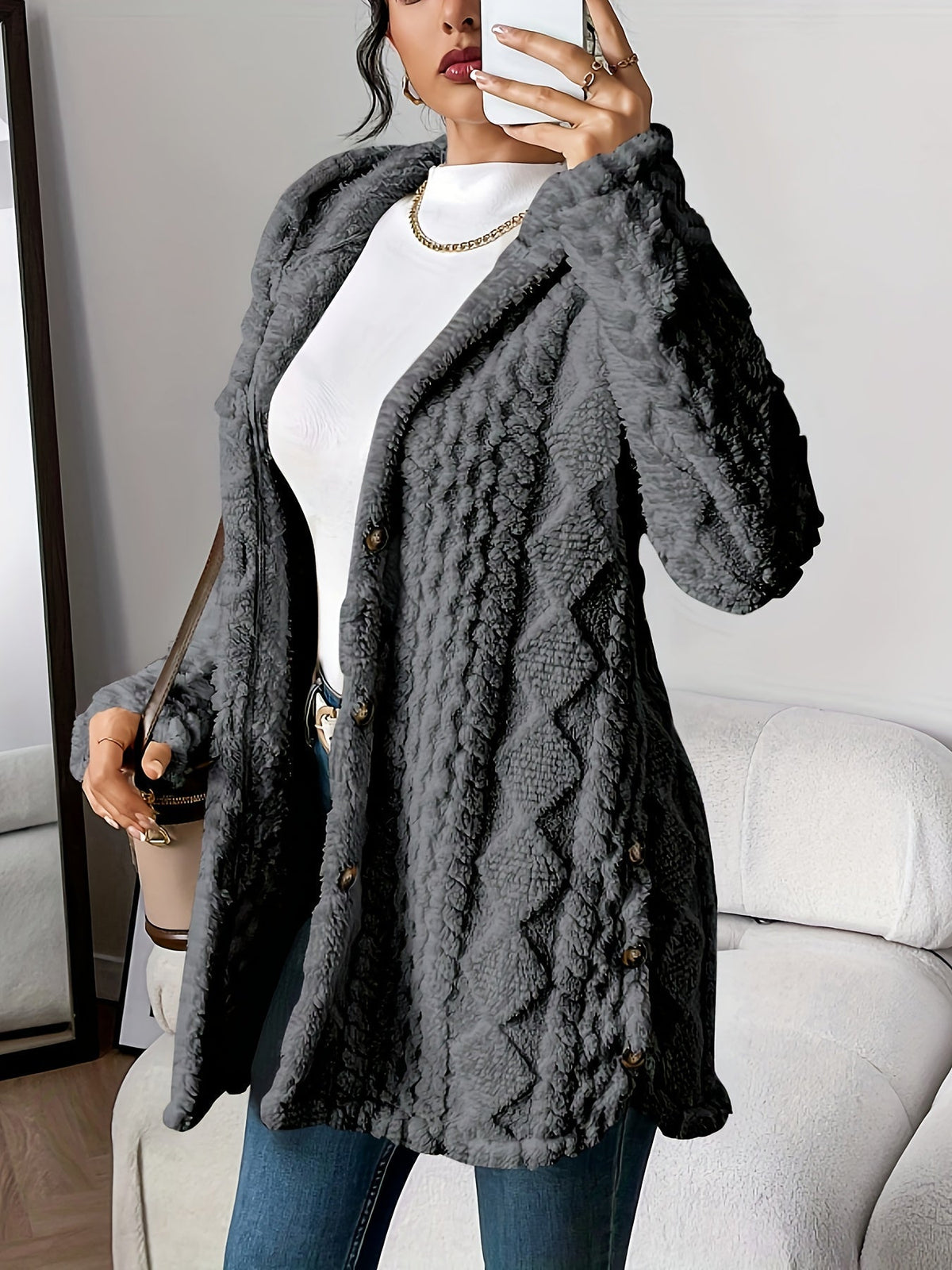 Chloe | Plush Kapuzenjacke Cardigan – Bild 7