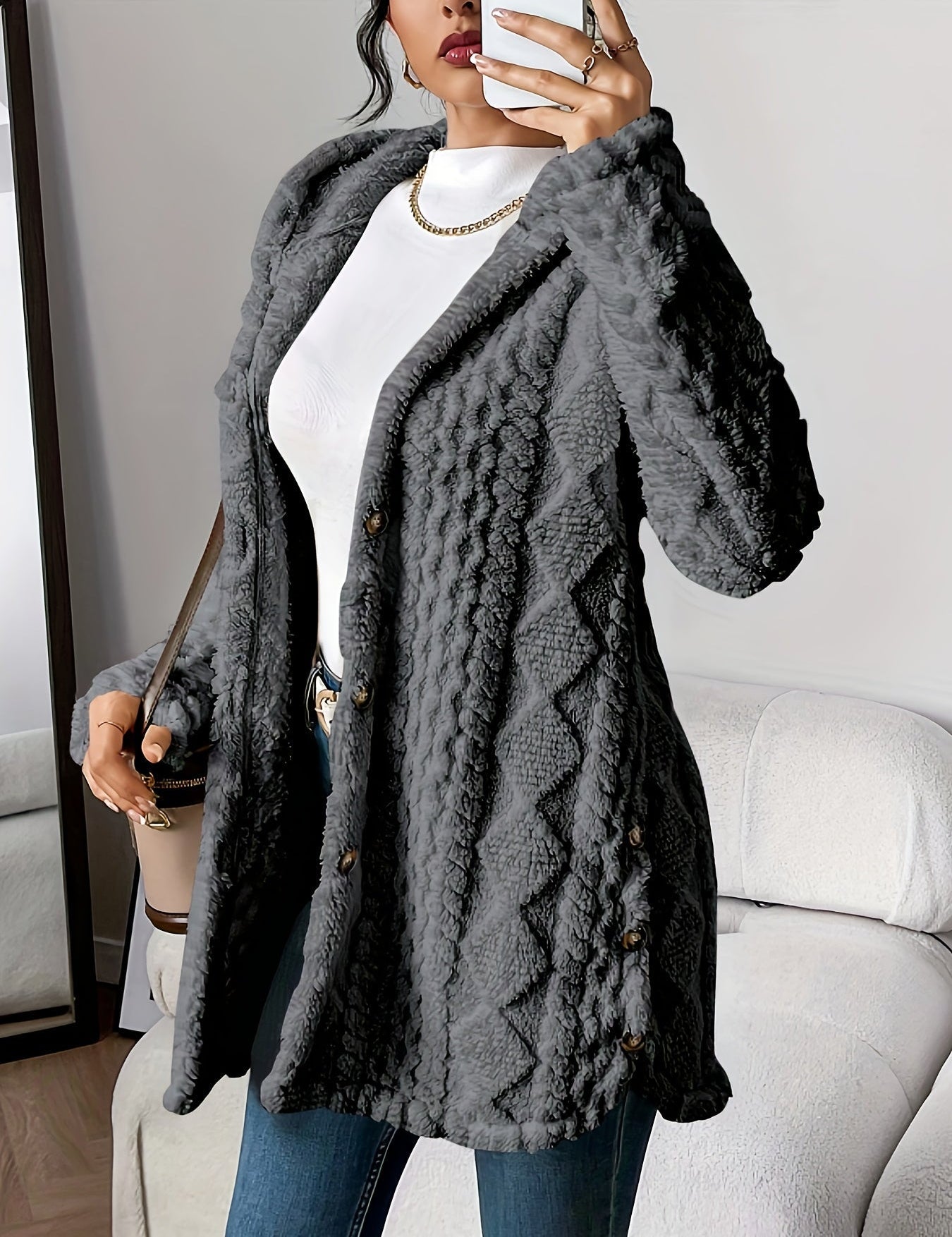 Chloe | Plush Kapuzenjacke Cardigan – Bild 7