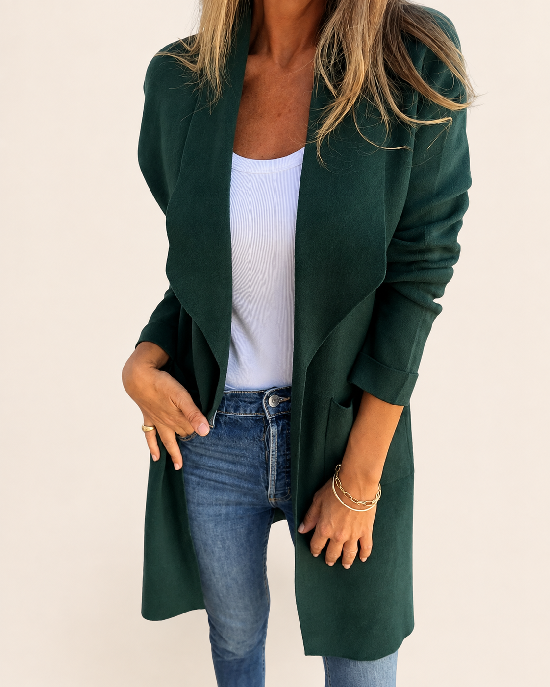 Eigona | Lässig Lapel Cardigan Jacke – uniforme Produktaufnahme