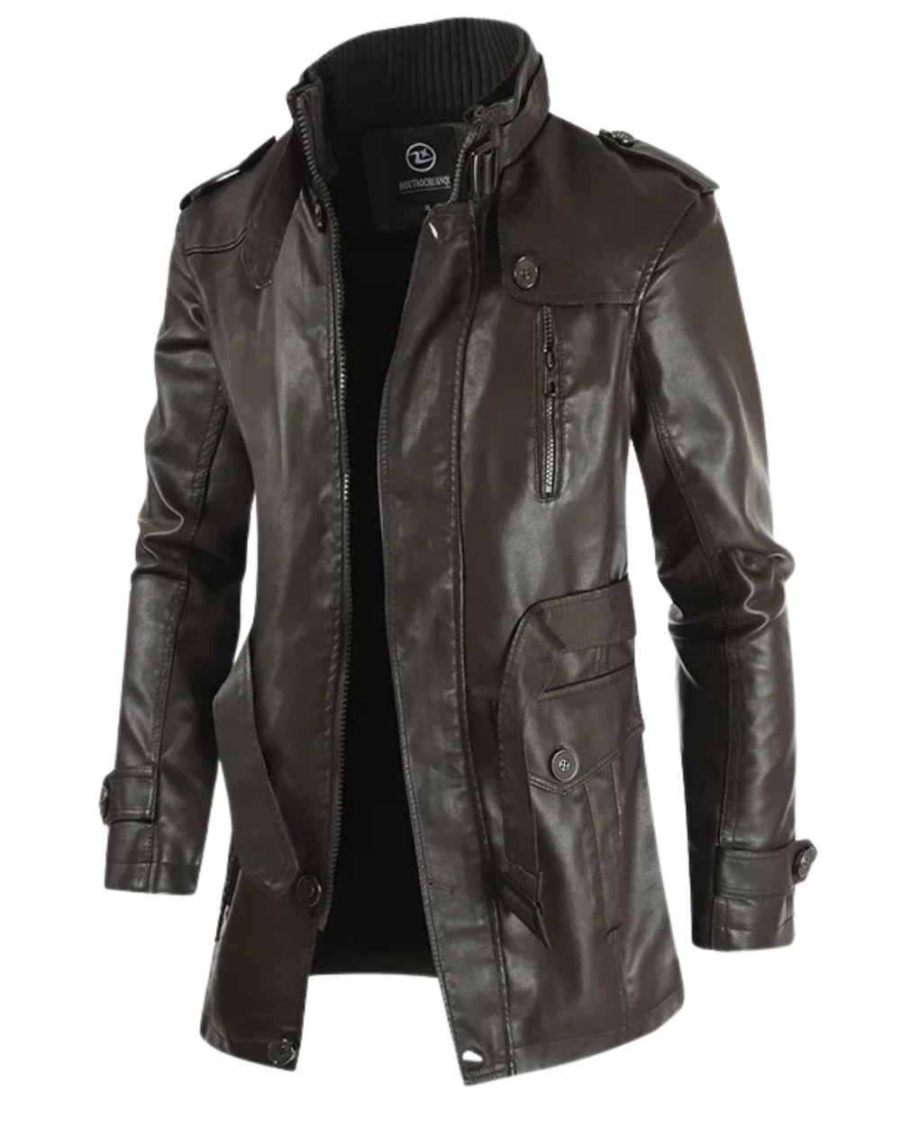 Elegante lange Leder-Bikerjacke - Produktbild 9