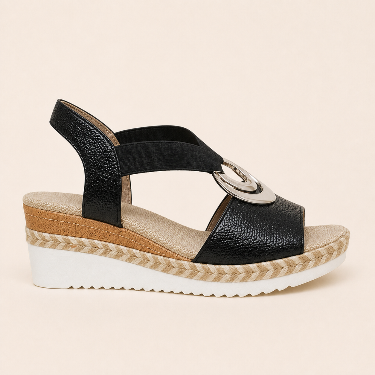 Elena-Cristina sandale Negru - vedere laterală
