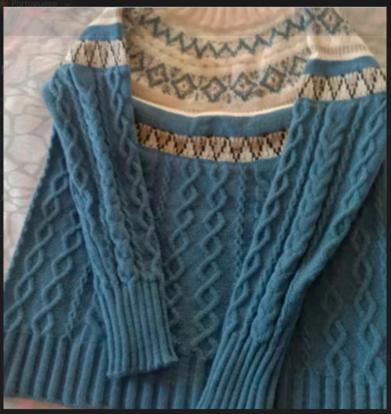 Elena-Maria – Eleganter und bequemer Pullover – Blau/Weiß