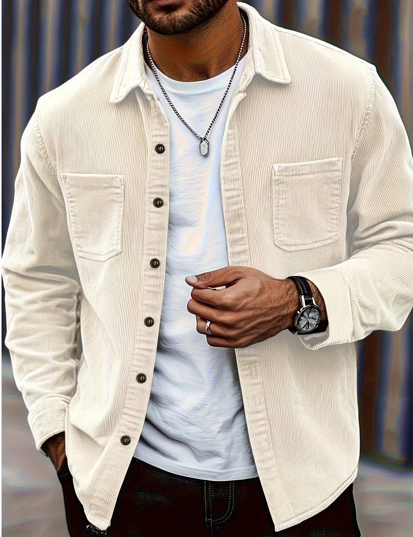 Ellison - overshirt din catifea cord, vedere 1