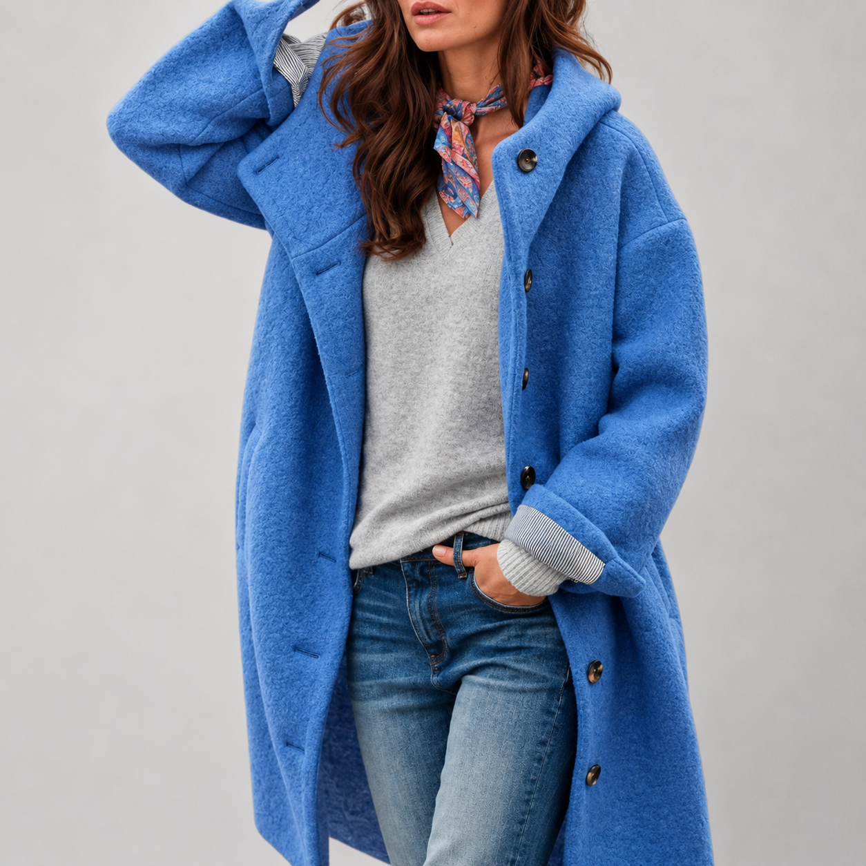 Emily - palton elegant, culoare Albastru
