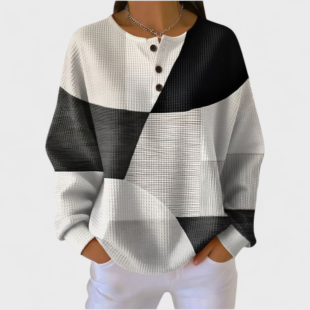 Ella | Pullover mit schwarz-weißem Color-Blocking – Bild 1