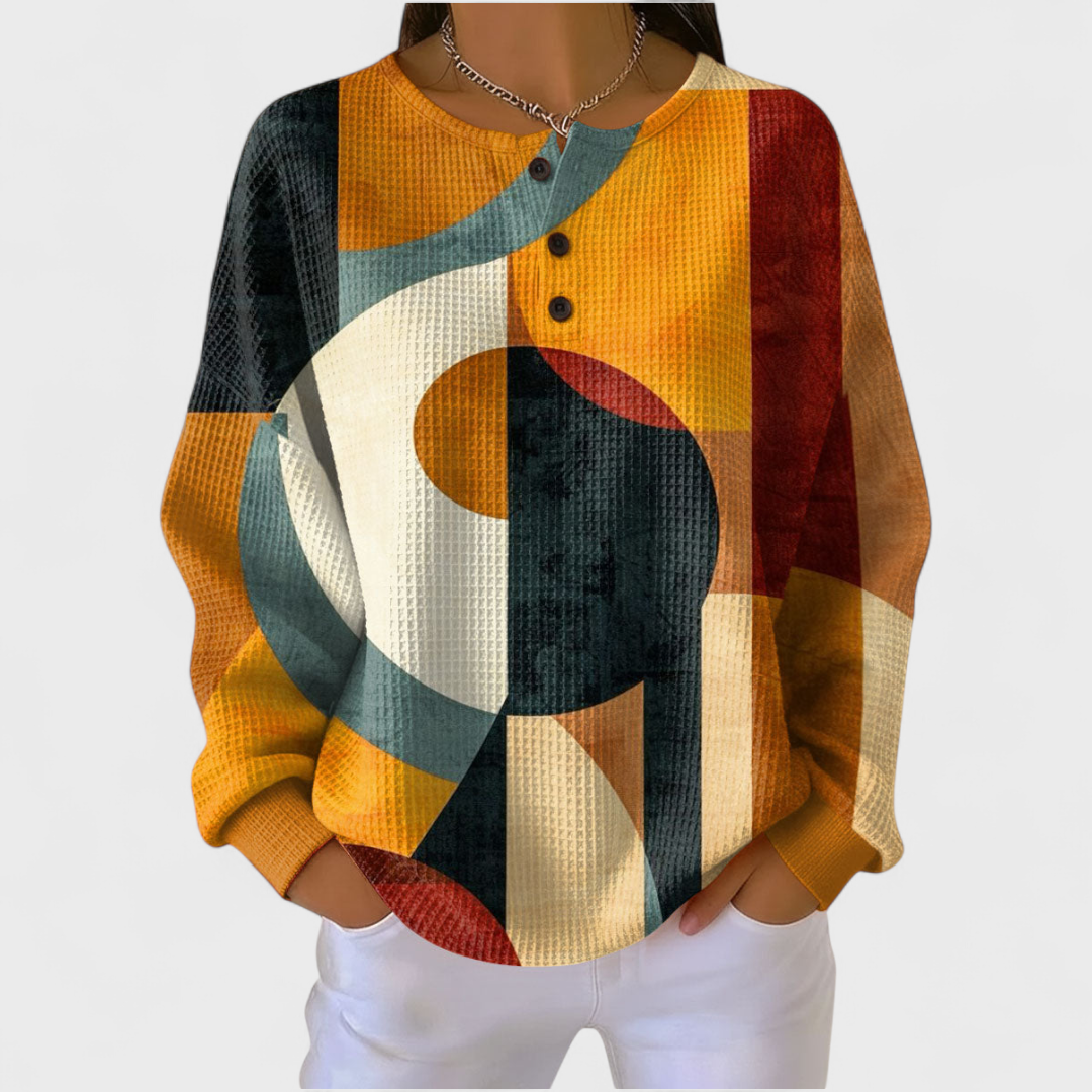 Léa | Pullover mit buntem Retro-Geometriemuster – Bild 1