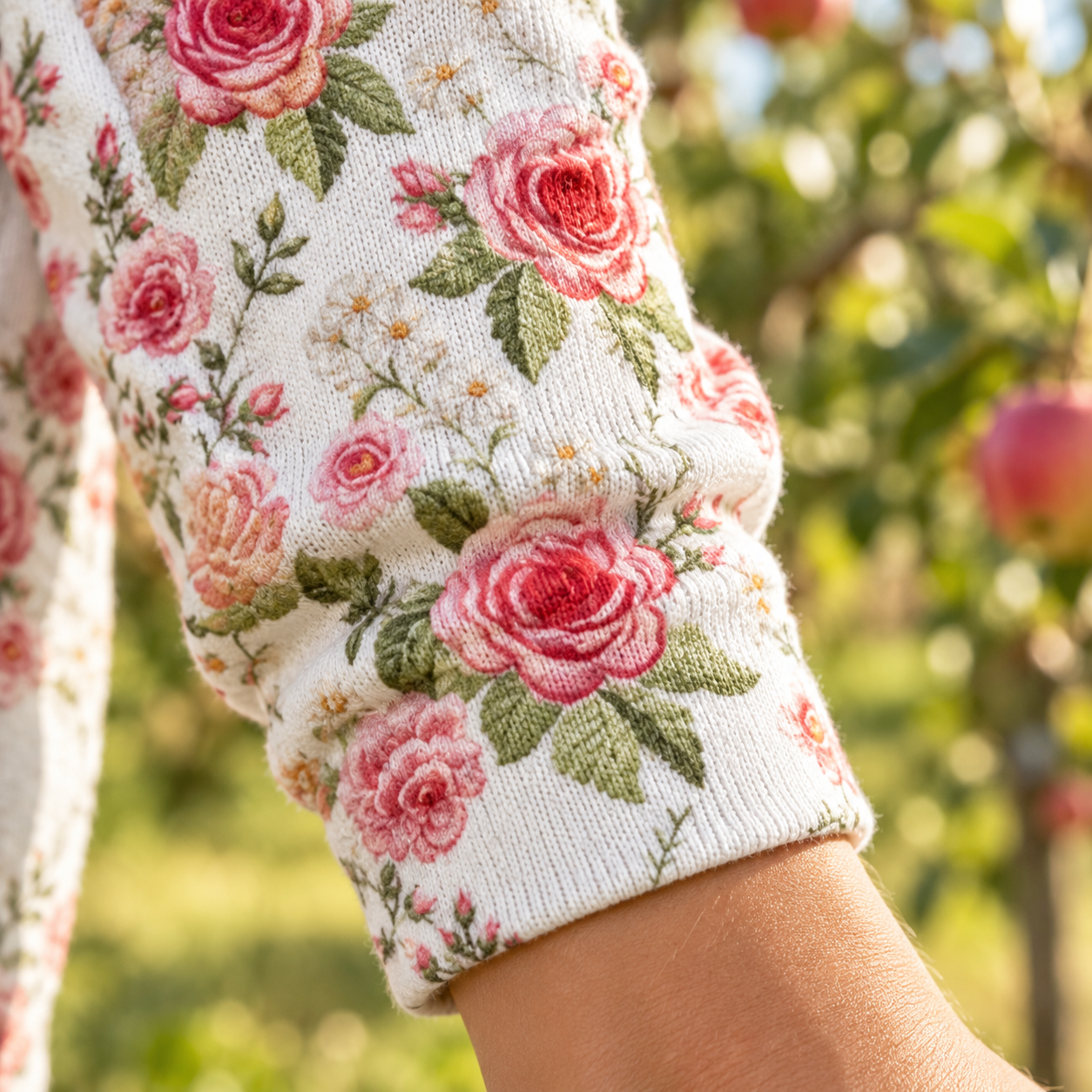 Quitterie – Bequeme Strickjacke mit Kapuze – Detailansicht von Ärmel und Bündchen