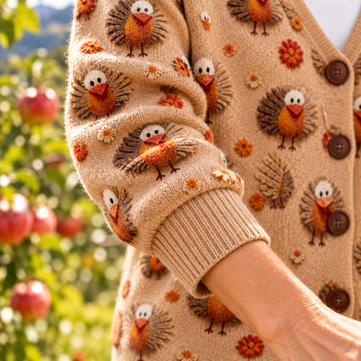 Strickjacke Ursule Detail von Ärmel und Bündchen.