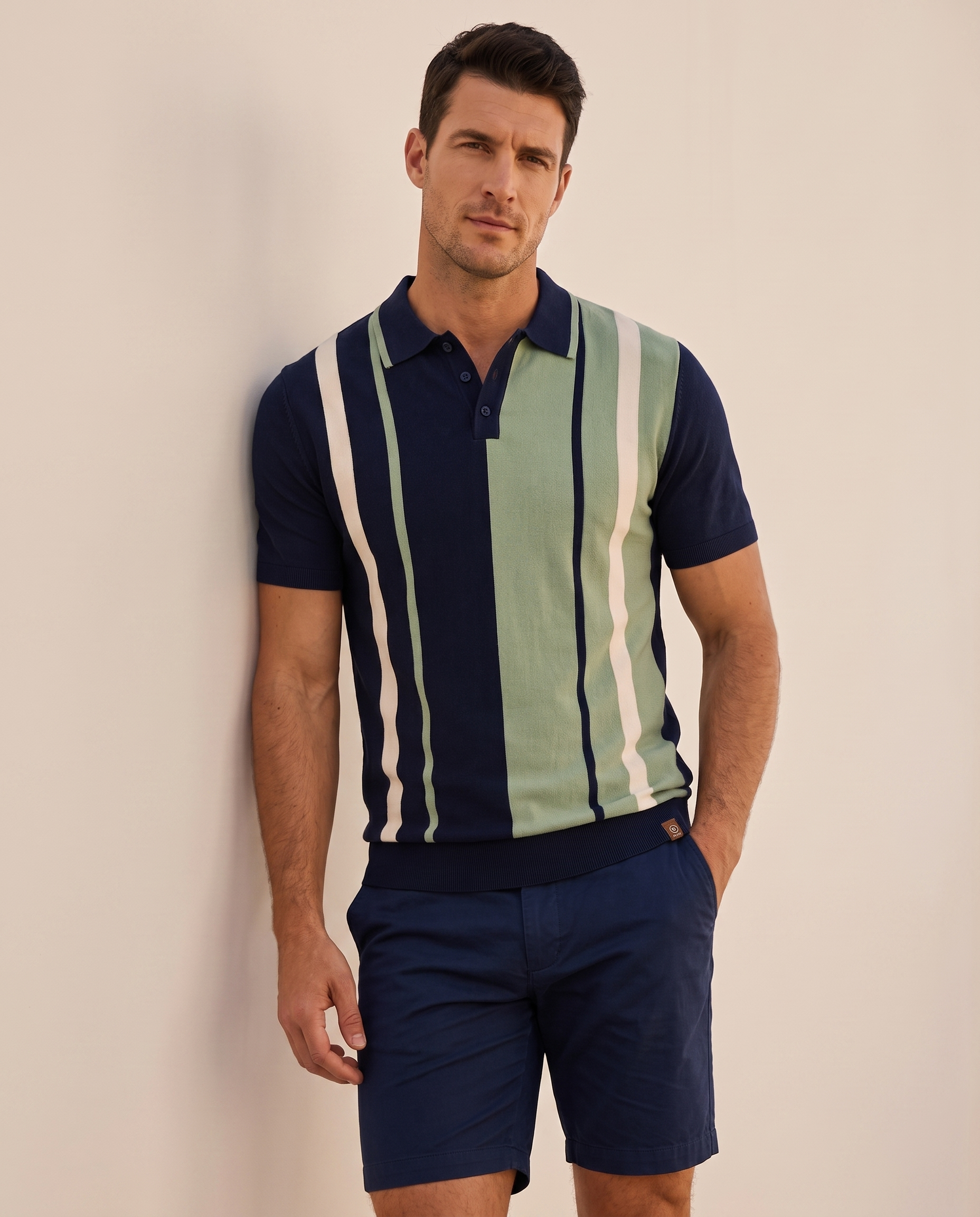 Catalin-Victor | Vielseitiges klassisches Poloshirt – harmonisierte Studioaufnahme auf Beige #E8DED2