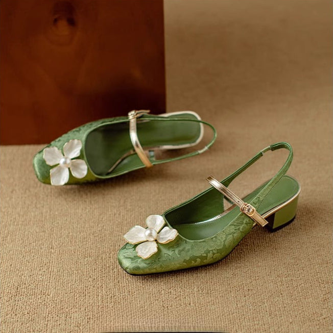 Marlene | Slingback-Schuhe mit Blütendetail – Bild 15