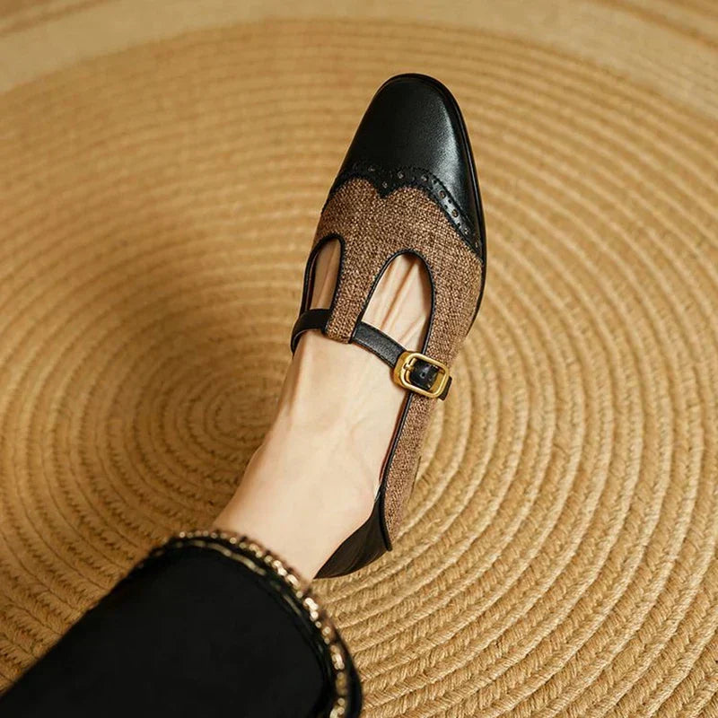 Vera | Zweifarbige T-Steg-Schuhe – Bild 2