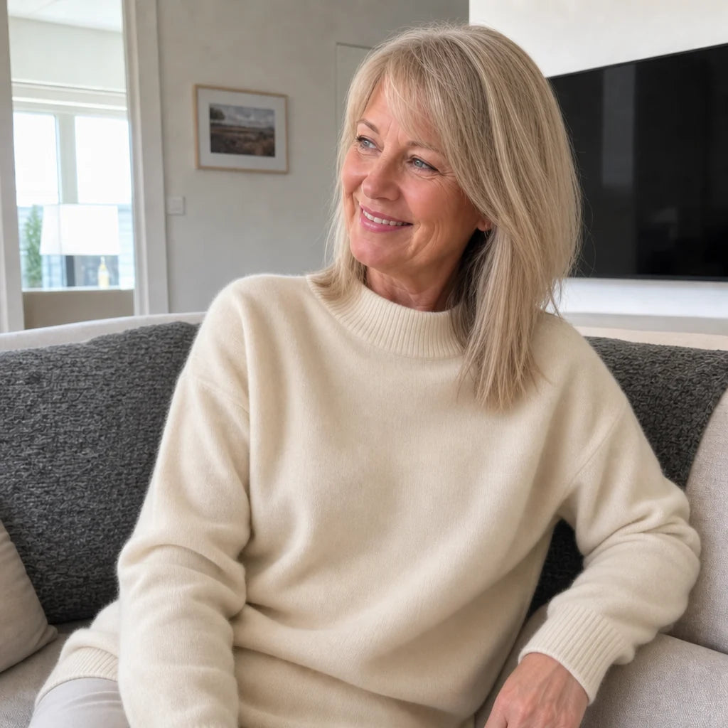 Damen Kaschmirpullover mit Stehkragen – Bild 3