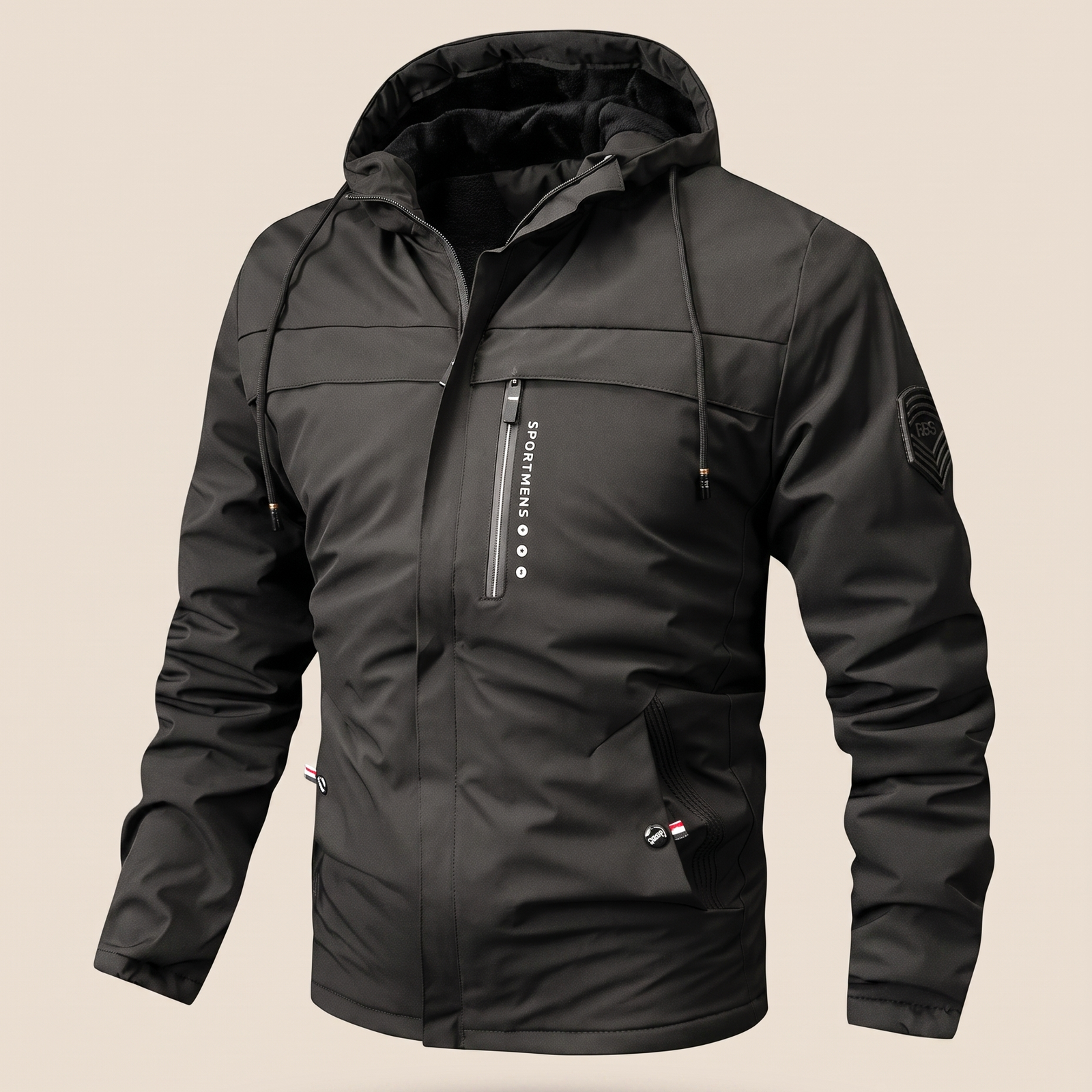 Herrenjacke Block 4 1 – beige Hintergrund