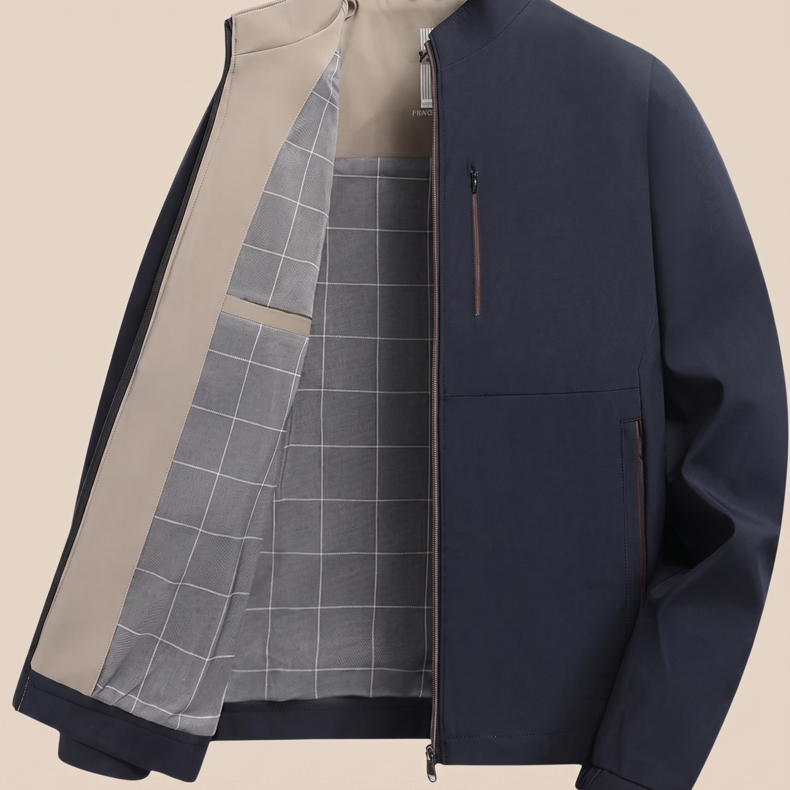 Herrenjacke Block 4 7 – beige Hintergrund