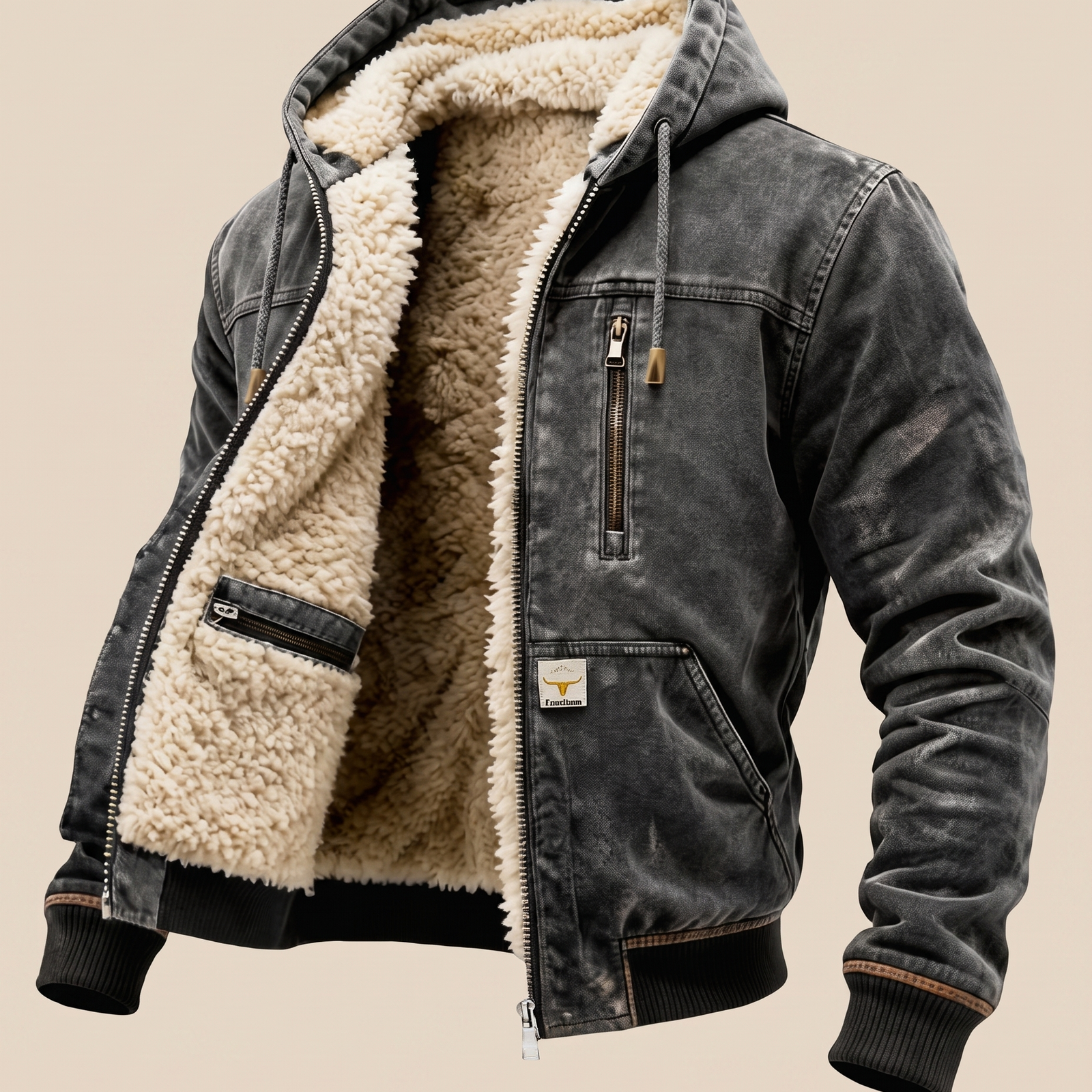 Herrenjacke Block 4 15 – beige Hintergrund