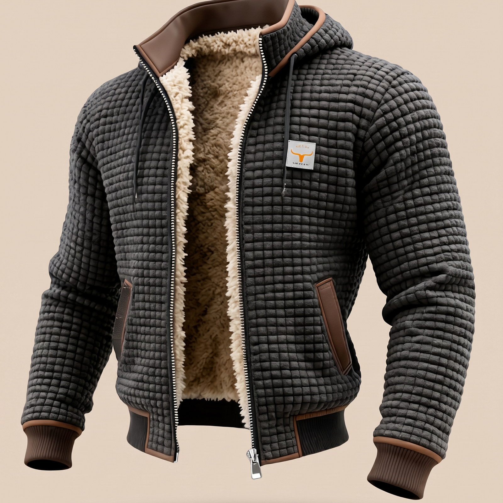 Herrenjacke Block 4 21 – beige Hintergrund