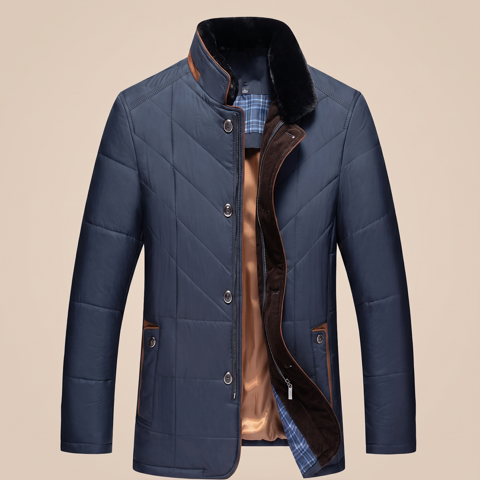 Herrenjacke Block 4 23 – beige Hintergrund
