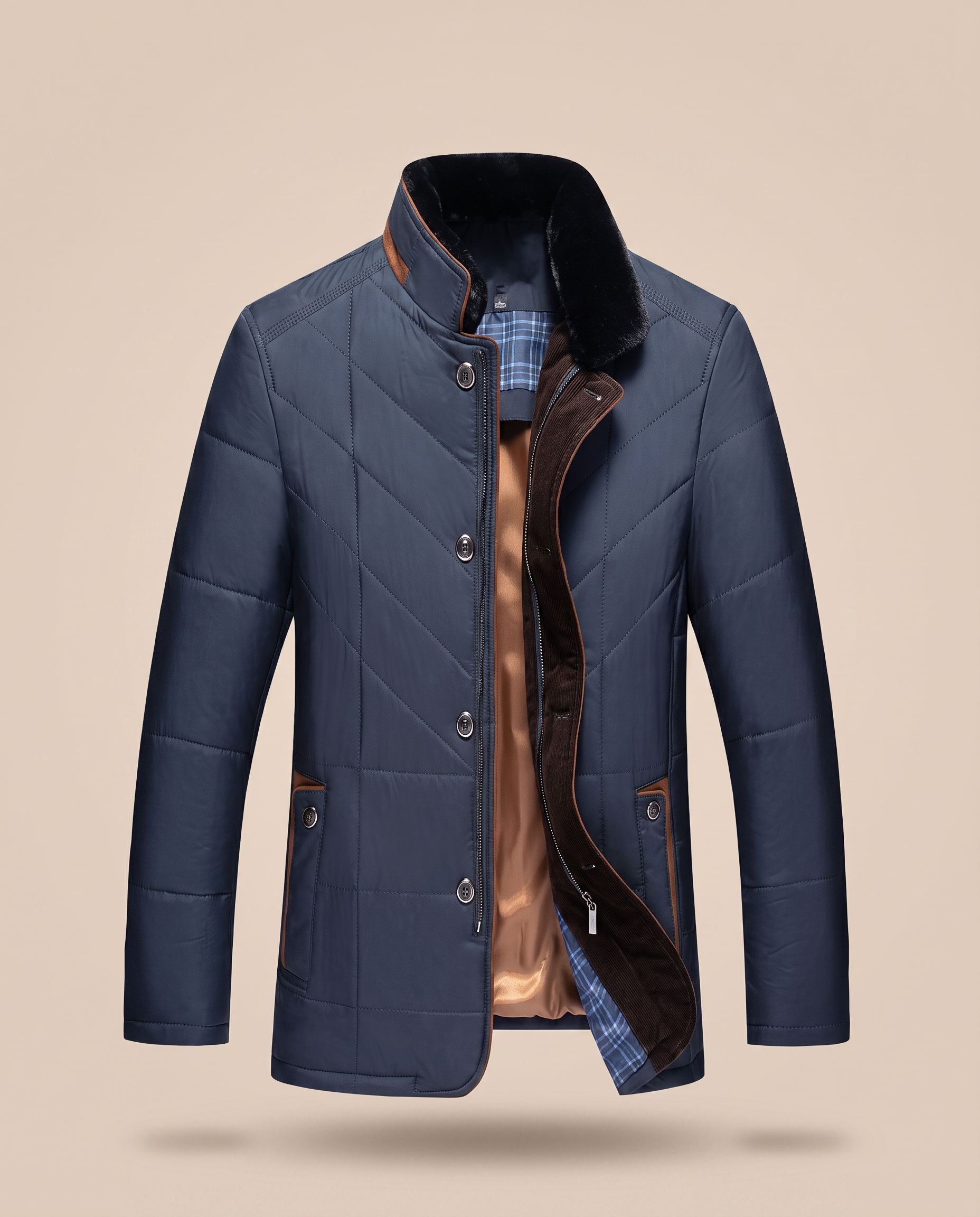 Herrenjacke Block 4 23 – beige Hintergrund
