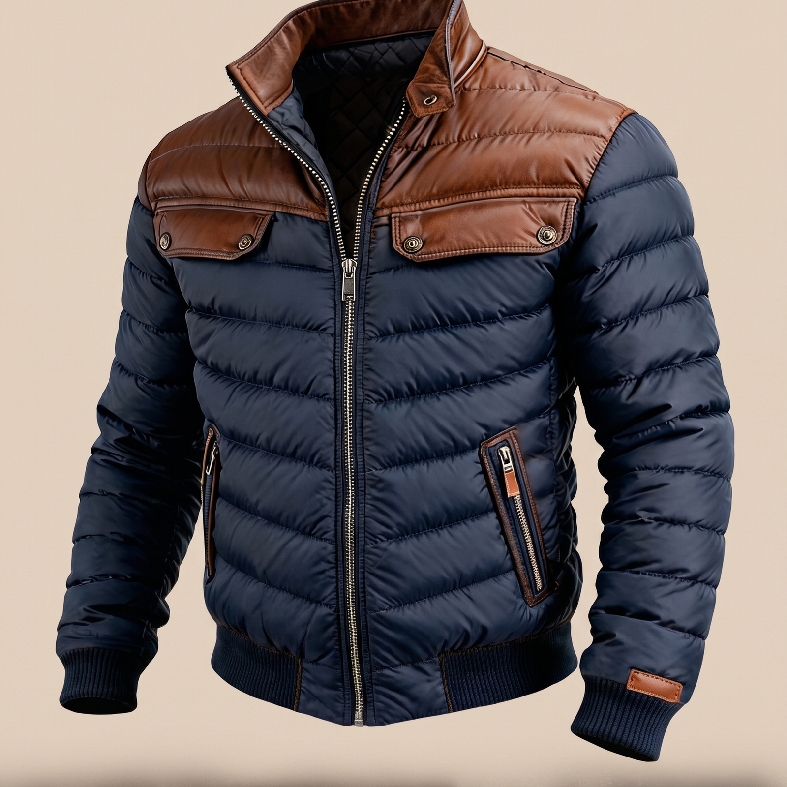 Herrenjacke Block 4 27 – beige Hintergrund