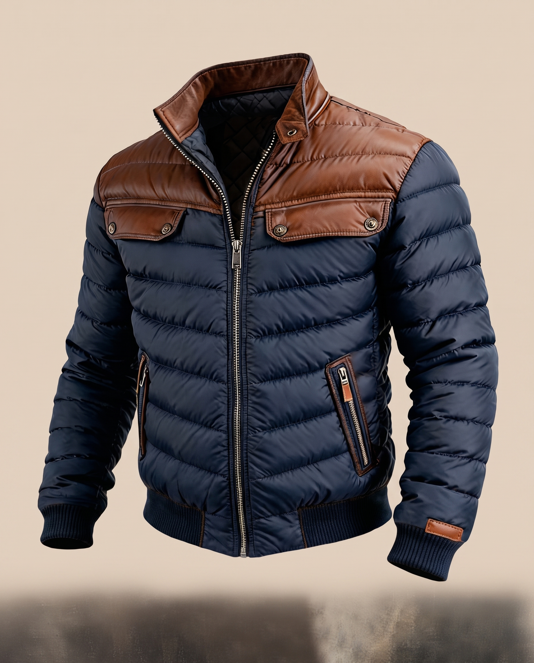 Herrenjacke Block 4 27 – beige Hintergrund