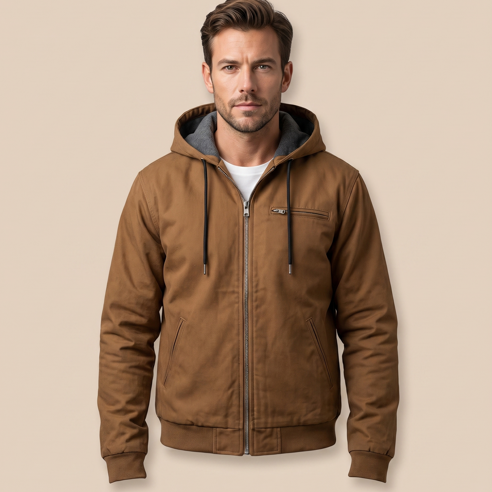 Herrenjacke Block 4 28 – beige Hintergrund
