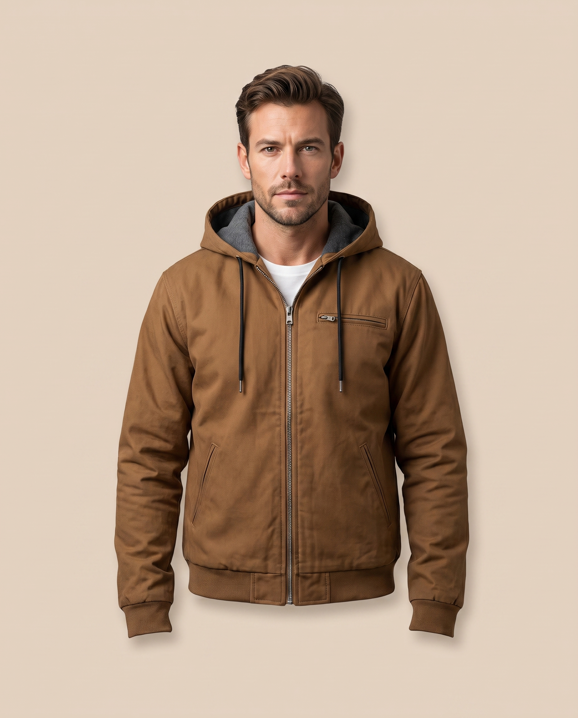 Herrenjacke Block 4 28 – beige Hintergrund